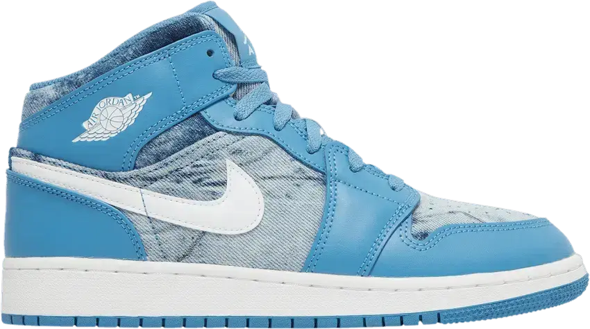  Jordan 1 Mid Washed Denim (GS)