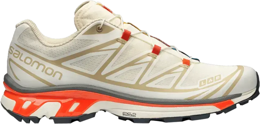  Salomon XT-6 Bleached Sand Red Orange