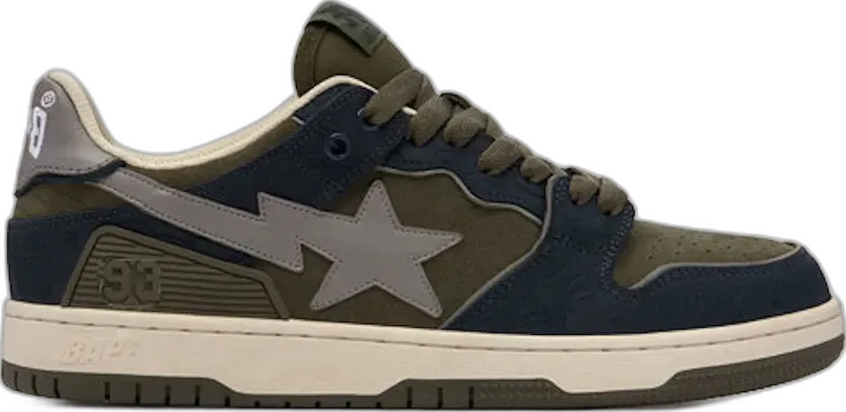  A Bathing Ape Bape SK8 Sta Navy Khaki Grey