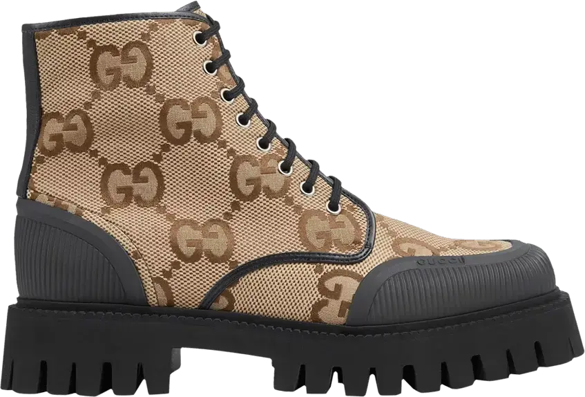  Gucci Lace Up Boot &#039;Maxi GG - Camel&#039;