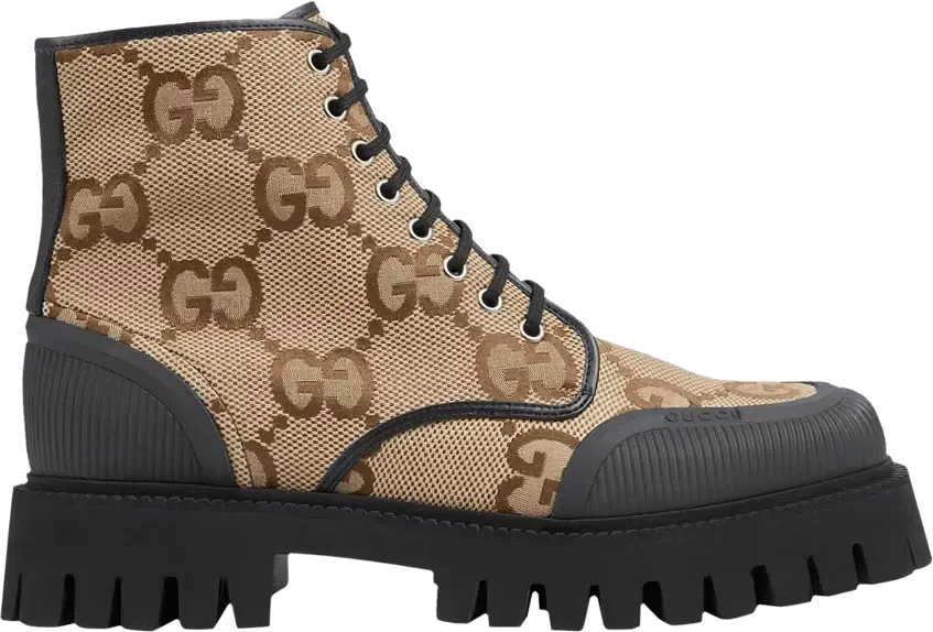 Gucci Lace Up Boot &#039;Maxi GG - Camel&#039;