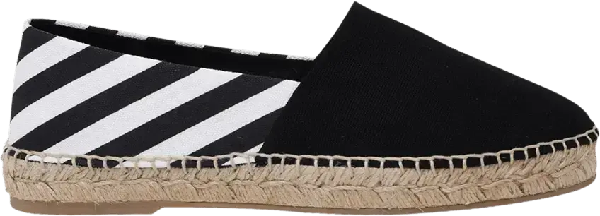  Off-White Wmns Stripes Flat Espadrilles &#039;Black&#039;