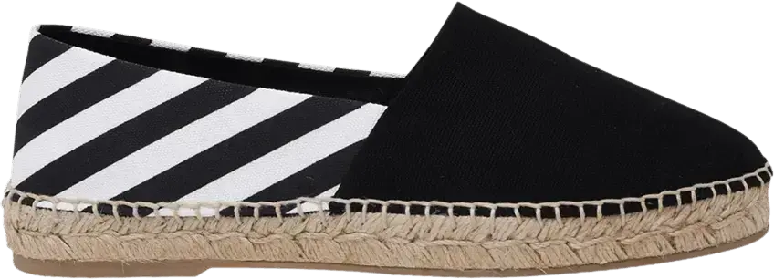 Off-White Wmns Stripes Flat Espadrilles &#039;Black&#039;