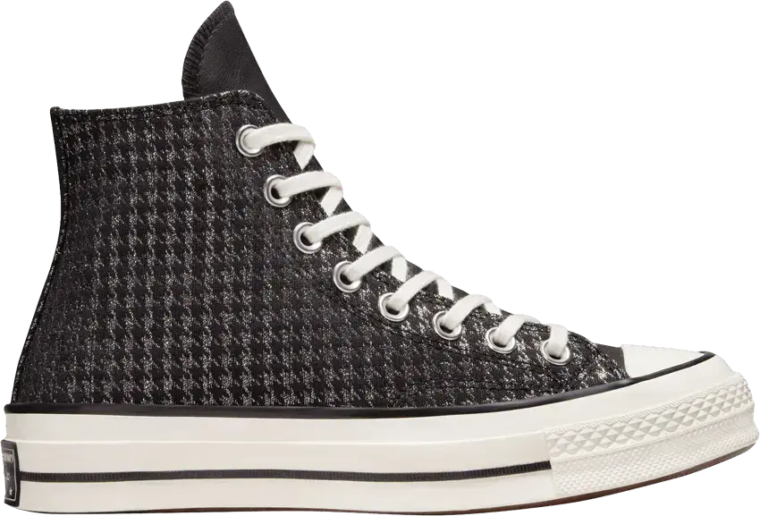  Converse Wmns Chuck 70 High &#039;Houndstooth Shine - Black&#039;