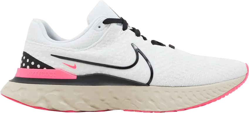  Nike React Infinity Run Flyknit 3 White Hyper Pink