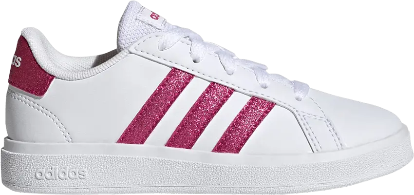  Adidas Grand Court 2.0 Big Kid &#039;White Real Magenta&#039;