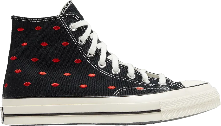  Converse Chuck Taylor All-Star 70 Hi Embroidered Lips Black