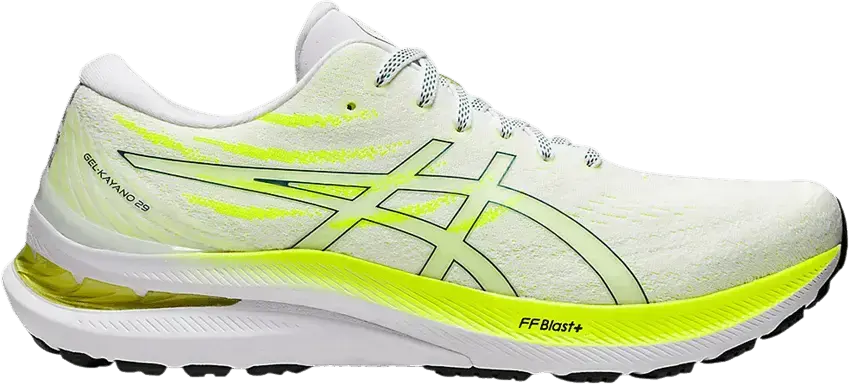  Asics ASICS Gel-Kayano 29 White Velvet Pine Safety Yellow