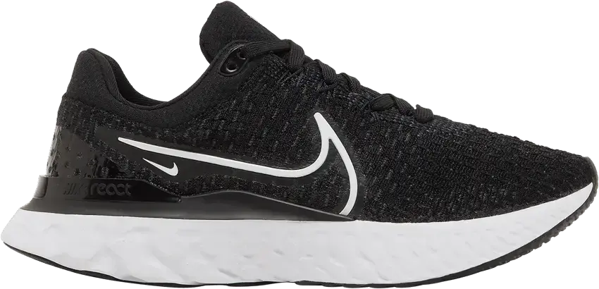  Nike React Infinity Run Flyknit 3 Black White (Women&#039;s)