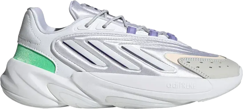  Adidas adidas Ozelia Cloud White Dark Purple Beam Green (Women&#039;s)