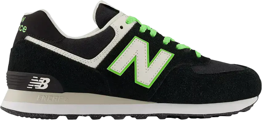  New Balance 574 Black White Green