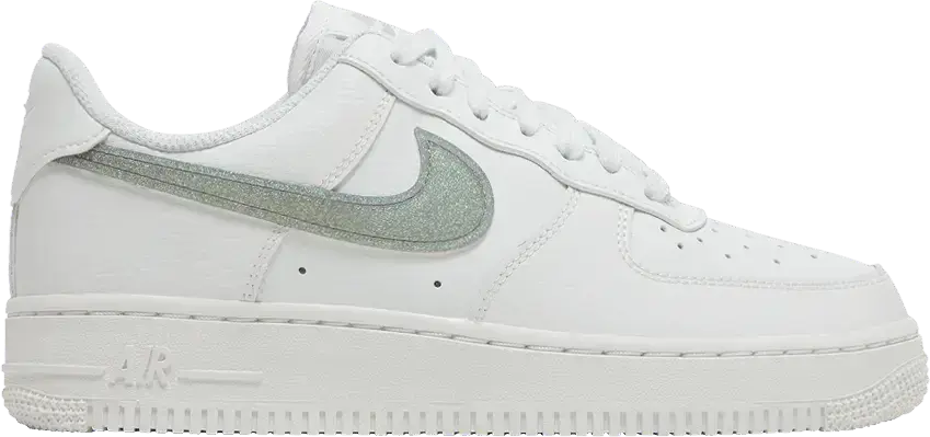  Nike Air Force 1 Low White Gold Glitter Swoosh (Women&#039;s)