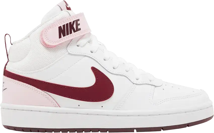  Nike Court Borough Mid 2 White Pink Foam (GS)