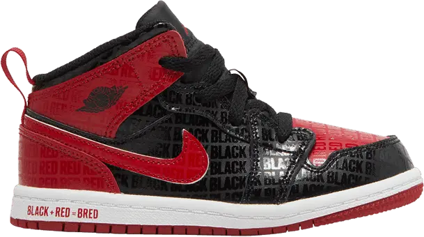  Jordan 1 Mid Black + Red = Bred (TD)