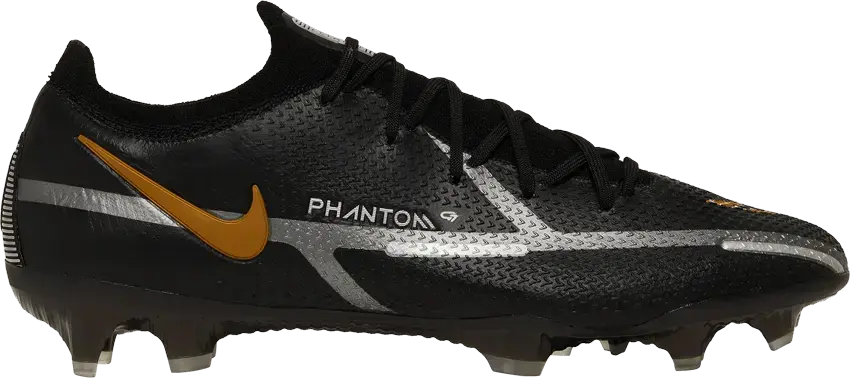  Nike Phantom GT2 Elite FG Black Metallic Dark Grey Metallic Gold