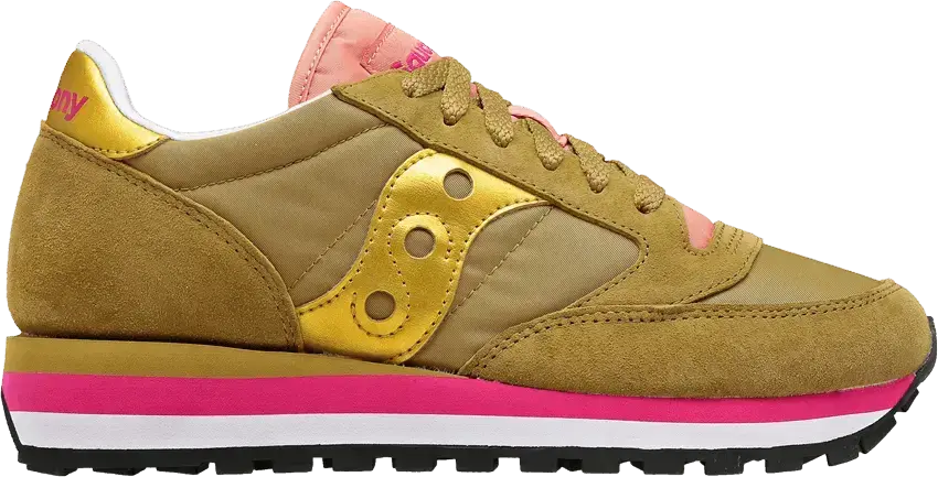  Saucony Jazz Triple Olive Gold Pink (Women&#039;s)