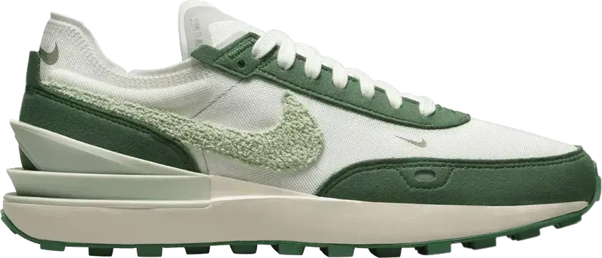  Nike Waffle One Summit White Moon Fossil Gorge Green Honeydew (Women&#039;s)