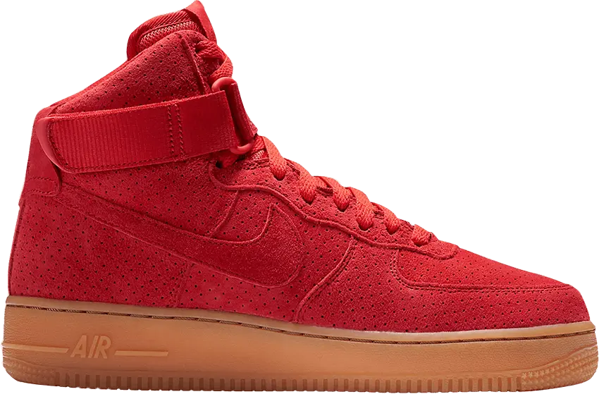  Nike Air Force 1 High Suede University Red Gum (Women&#039;s)