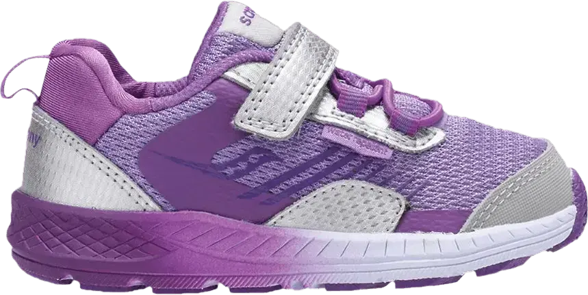  Saucony Wind Shield AC Little Kid &#039;Silver Purple&#039;