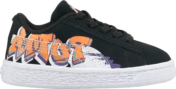  Puma Suede Street Art Infant &#039;Black Vibrant Orange&#039;