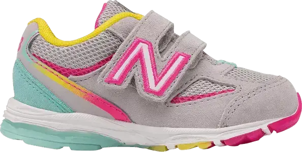  New Balance 888v2 Hook &amp; Loop Toddler X-Wide &#039;Grey Rainbow&#039;