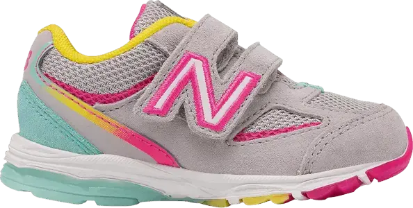  New Balance 888v2 Hook &amp; Loop Toddler Wide &#039;Grey Rainbow&#039;