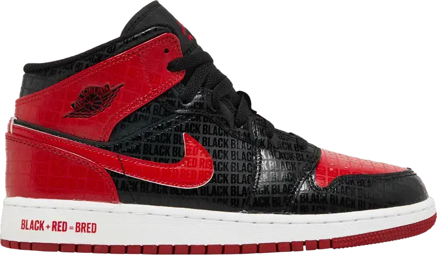  Jordan 1 Mid Bred Text (GS)