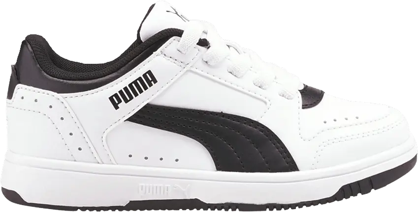 Puma Rebound Joy Low Little Kid &#039;White Black&#039;