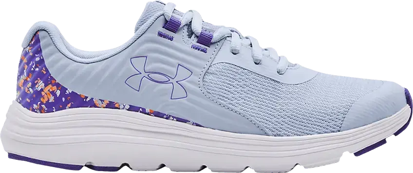  Under Armour Outhustle Print GS &#039;Oxford Blue Brilliant Violet&#039;