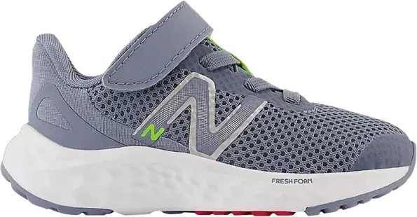  New Balance Fresh Foam Arishi v4 Bungee Lace Toddler Wide &#039;Arctic Grey Pixel Green&#039;