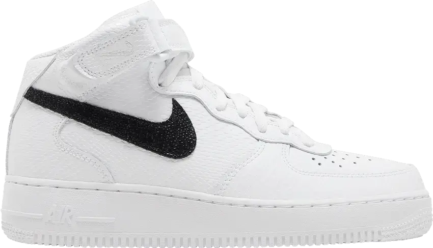  Nike Air Force 1 Mid &#039;07 Snakeskin White Black (Women&#039;s)