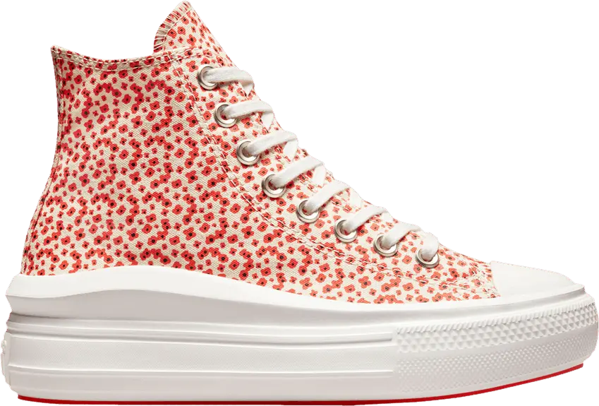  Converse Chuck Taylor All Star Move Platform Hi Poppy Natural Ivory (Women&#039;s)