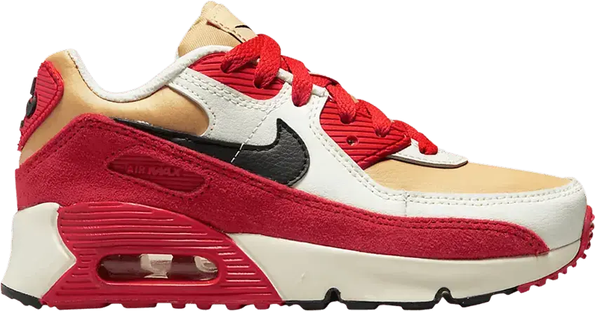  Nike Air Max 90 Leather Sesame Red Clay (PS)