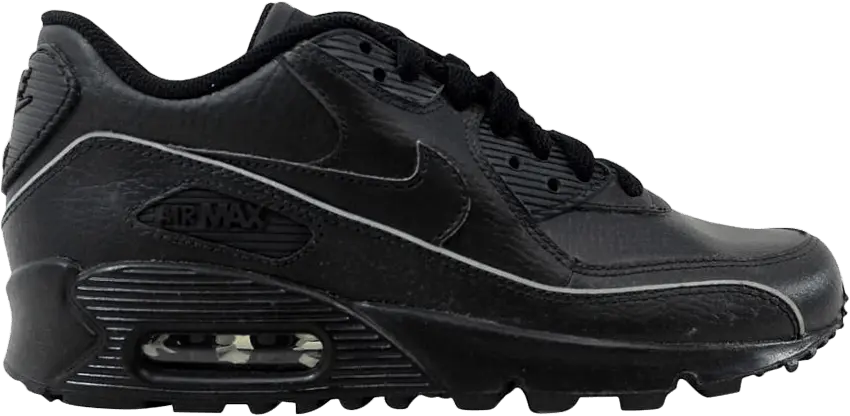  Nike Air Max 90 Leather Triple Black (GS)