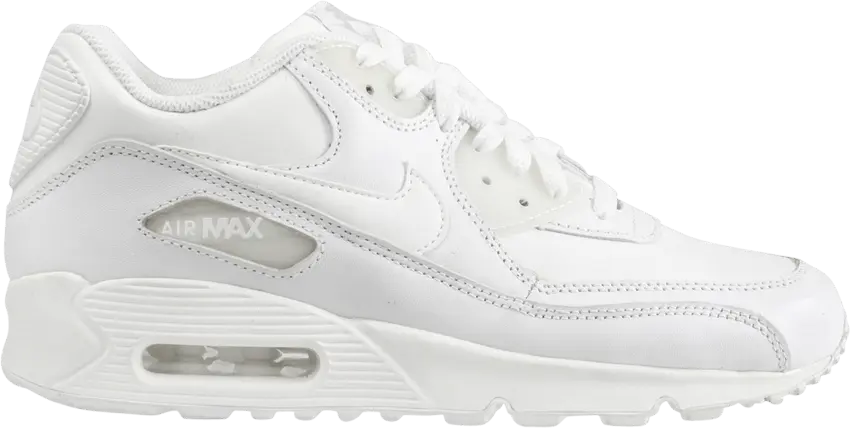  Nike Air Max 90 Leather Triple White (GS)