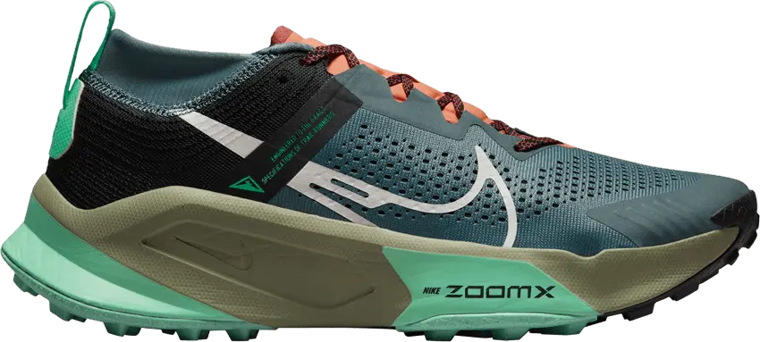  Nike ZoomX Zegama Trail Light Slate Grey Glow Green Bone Black