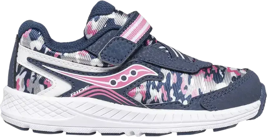  Saucony Ride 10 Little Kid &#039;Navy Pink Camo&#039;