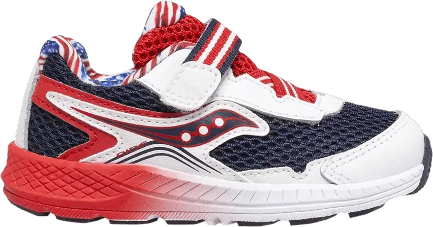  Saucony Ride 10 Little Kid &#039;Red White Blue&#039;