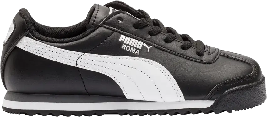  Puma Roma Basic Little Kid &#039;Black White&#039;