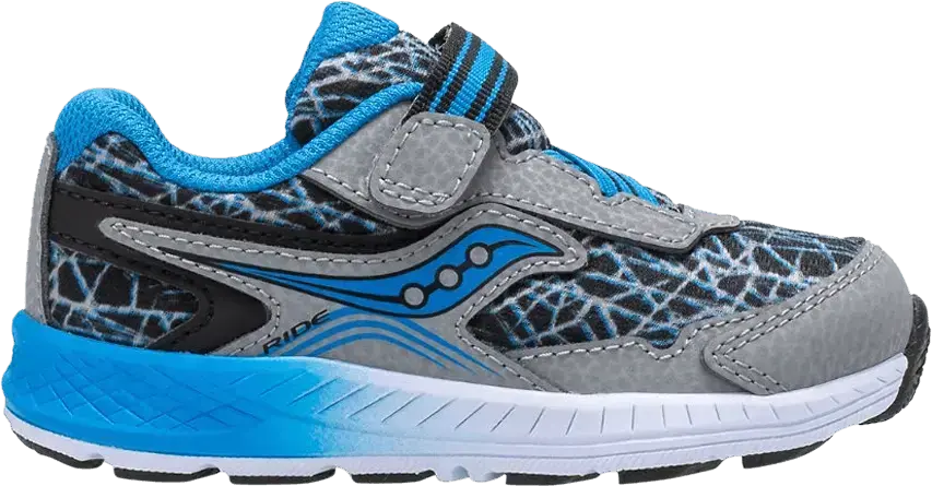  Saucony Ride 10 Little Kid &#039;Grey Blue Black&#039;