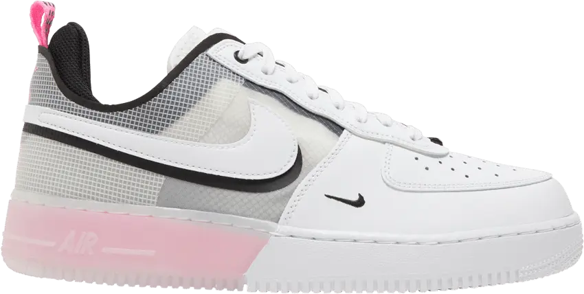  Nike Air Force 1 Low React White Black Pink Spell