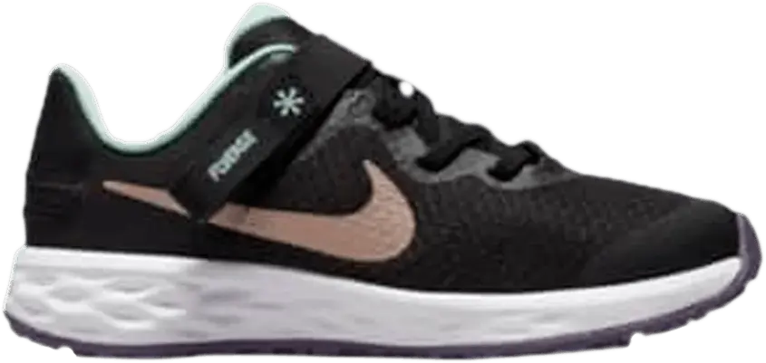  Nike Revolution 6 FlyEase PS &#039;Black Mint Foam&#039;