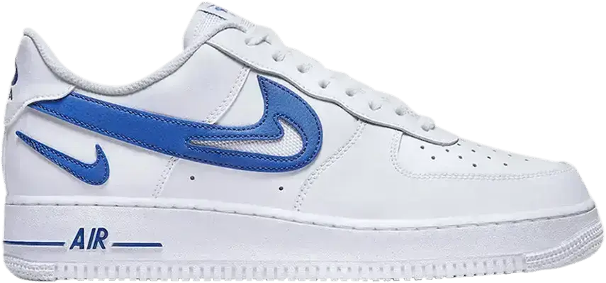  Nike Air Force 1 Low &#039;07 FM Cut Out Swoosh White Game Royal