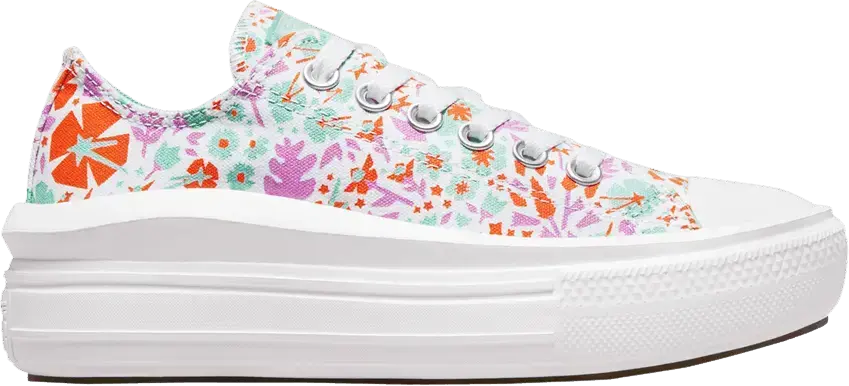  Converse Chuck Taylor All Star Move Platform Low GS &#039;Paper Floral&#039;