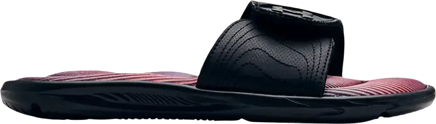  Under Armour Wmns Ignite 6 Graphic Footbed Slide &#039;Black Metallic Ore&#039;