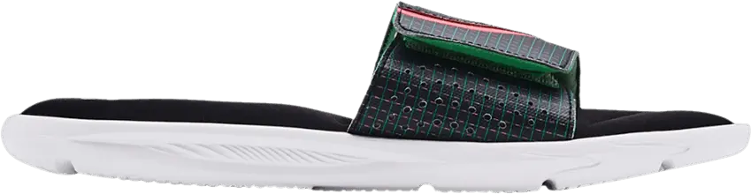  Under Armour Ignite 6 Graphic Strap Slide &#039;Black Cerise&#039;