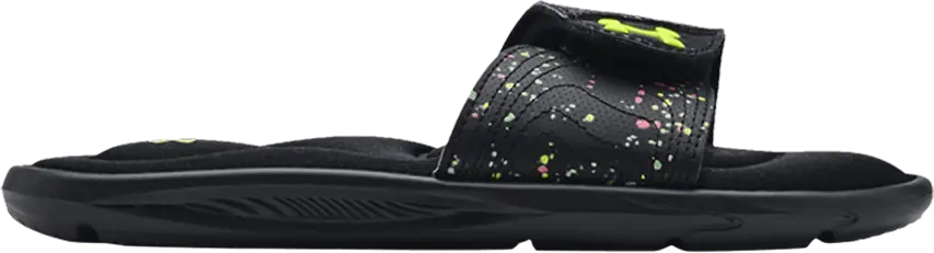  Under Armour Ignite 6 Graphic Strap Slide GS &#039;Black Speckled&#039;