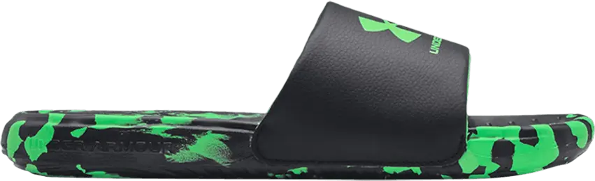 Under Armour Ansa Regrind Slide GS &#039;Black Stadium Green Camo&#039;