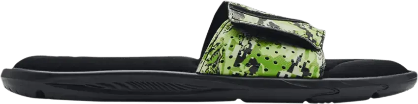  Under Armour Ignite 6 Graphic Strap Slide &#039;Black Green Citrine Camo&#039;