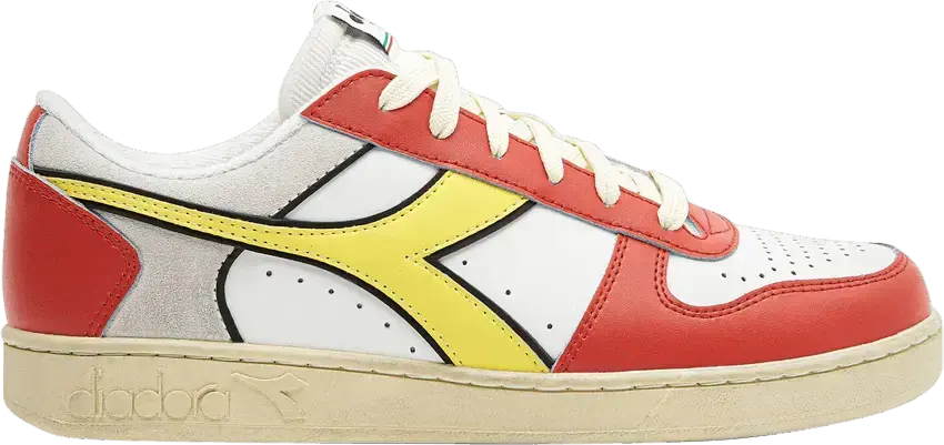  Diadora Magic Basket Low Icona &#039;White Ferrari Red Italy&#039;